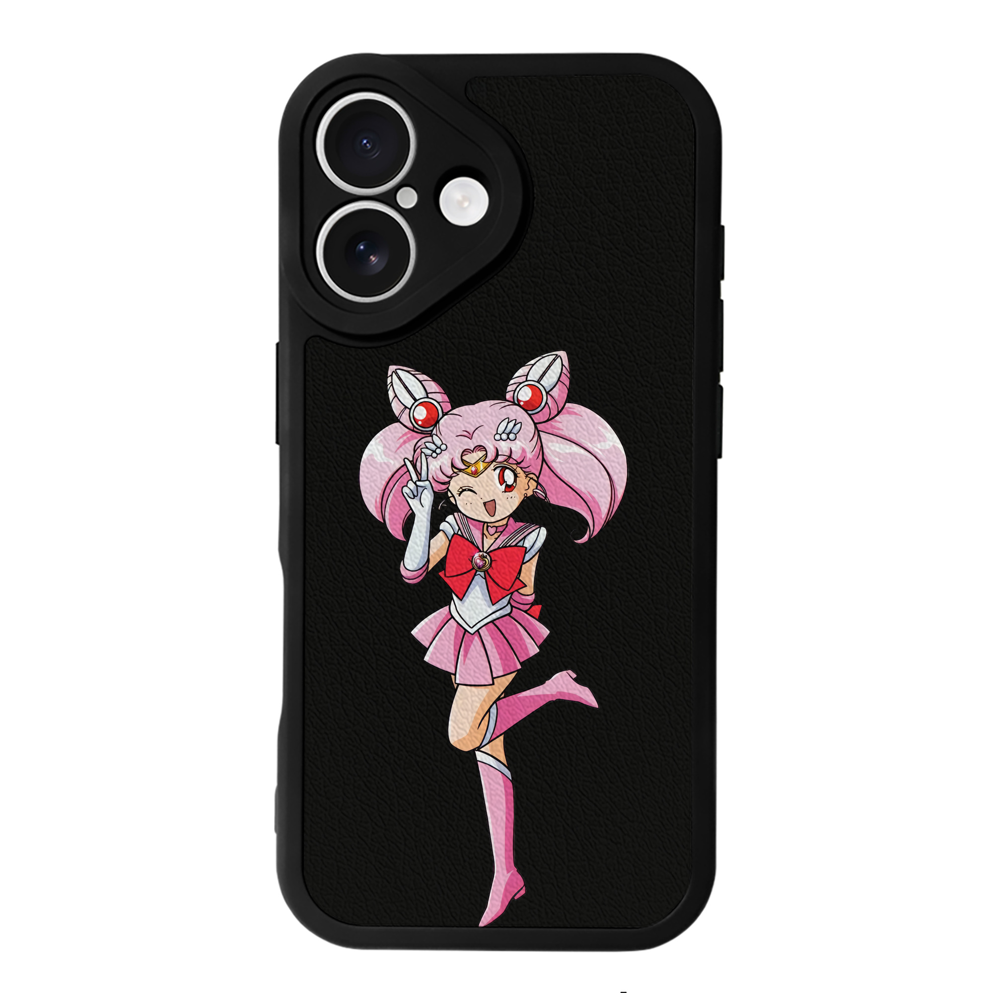 （画像用） 美少女戦士セーラームーン ちびうさ Sailor Moon Chibiusa Tsukino Usagi Small Lady Serenity 【iPhone 16シリーズ対応】シリコンスマホケース（レザー調） 材質：シリコン